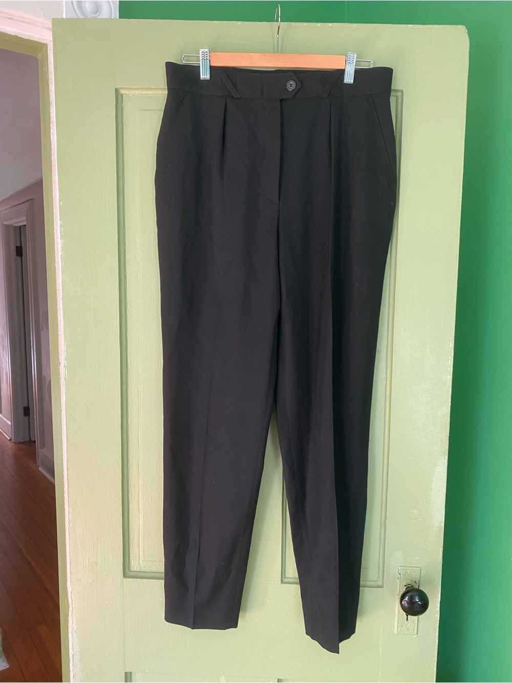 Vintage 90s Escada Margaretha Ley black wool straight pants